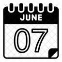7 Juni Juni Kalendertag Symbol