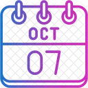 October Calendar Days Time And Date Icon