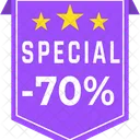 70% Discount Badge  Symbol