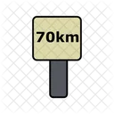 70km Distanztafel  Symbol