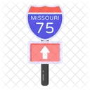 75 Speed Board Road Post Traffic Board Icon
