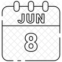 Juni Datum Kalender Symbol