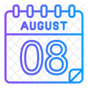 8 De Agosto Agosto Dia Do Calendario Ícone