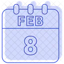 8 De Febrero Fecha 8 8 De Febrero Icono