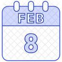 8 De Febrero Fecha 8 8 De Febrero Icono