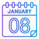Janeiro Calendario Dia Ícone