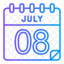 8 De Julho Julho Dia Do Calendario Ícone