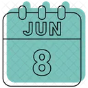 Junho Data Calendario Ícone
