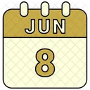 Junho Data Calendario Ícone