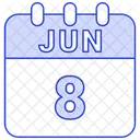 Junho Data Calendario Ícone