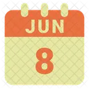Junho Data Calendario Ícone