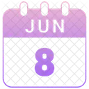 Junho Data Calendario Ícone