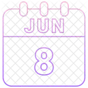 Junho Data Calendario Ícone