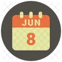 Junho Data Calendario Ícone