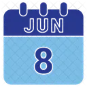 Junho Data Calendario Ícone