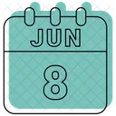 Junio Fecha Calendario Icono