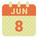 Junio Fecha Calendario Icono