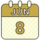 Junio Fecha Calendario Icono