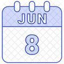 Junio Fecha Calendario Icono