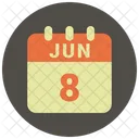 Junio Fecha Calendario Icono