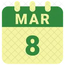 Marzo Fecha Calendario Icono