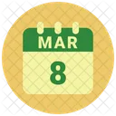 Marzo Fecha Calendario Icono