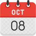 Octubre Dias Del Calendario Hora Y Fecha Icono