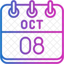 Outubro Dias Do Calendario Hora E Data Ícone