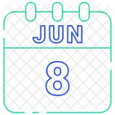 Junho Data Calendario Ícone