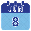 Junho Data Calendario Ícone