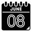 Juni 8 Juni Kalendertag Symbol