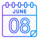 8 Juni Juni Kalendertag Symbol