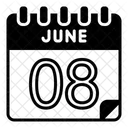 8 Juni Juni Kalendertag Symbol