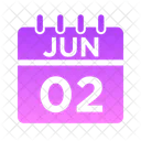 Junio Semana Hora Icono