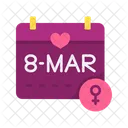 8 March Calendar  Icon