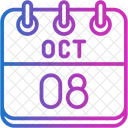 October Calendar Days Time And Date Icon