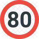 80 Limite De Velocidad Limite De Velocidad Carretera Icono