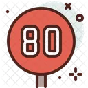 80 Speed Limit 80 Km Km Icon