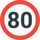 80 Speed Limit  Icon