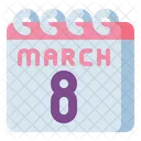 8th March Calendar Womens Day Icon