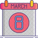 8th March Calendar Womens Day Icon