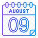 9 De Agosto Agosto Dia Do Calendario Ícone