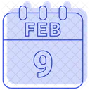 9 De Febrero Fecha 9 9 De Febrero Icon