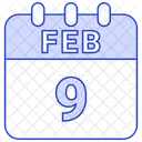 9 De Febrero Fecha 9 9 De Febrero Icon