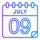 9 De Julho Julho Dia Do Calendario Ícone