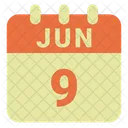 Junio Fecha Calendario Icono