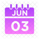 Junio Semana Hora Icono