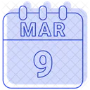 Marzo Fecha Calendario Icono