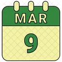 Marzo Fecha Calendario Icono