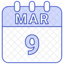 Marzo Fecha Calendario Icono